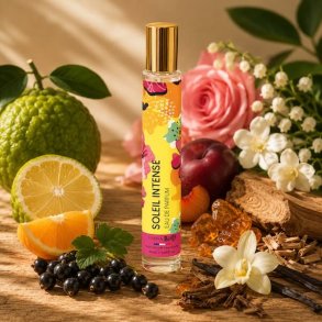 Soleil Intense eau de parfum med solb�r, bergamot, rose, vanilje og rav i varmt og luksuri�st parfumemilj�