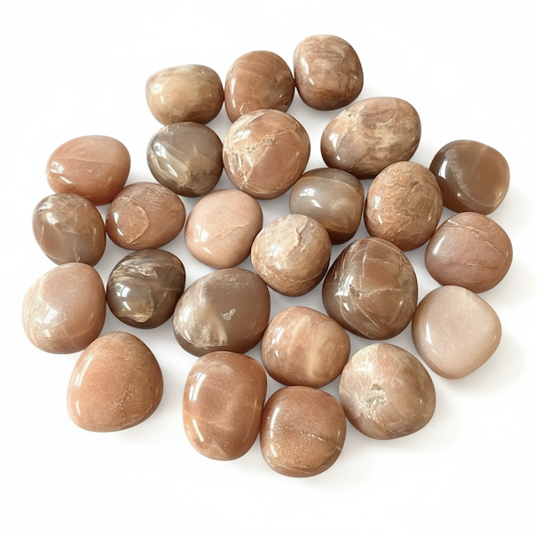 Peach Sunstone lommesten 2�3 cm med m�nestens-shine og blid, opl�ftende energi