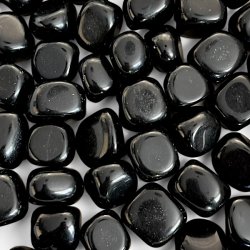 Sort obsidian | Lommesten | M�l 2 - 2,5 cm