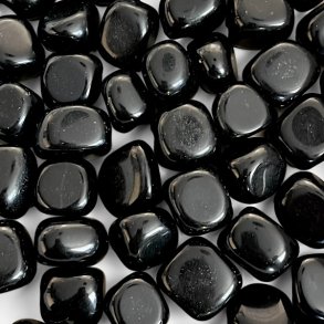 Sort obsidian | Lommesten | M�l 2 - 2,5 cm