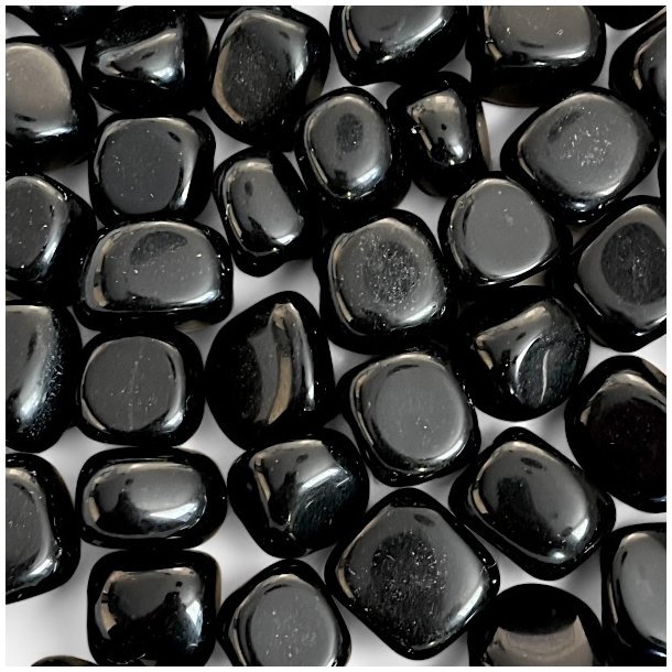 Sort obsidian | Lommesten | Ml 2 - 3 cm