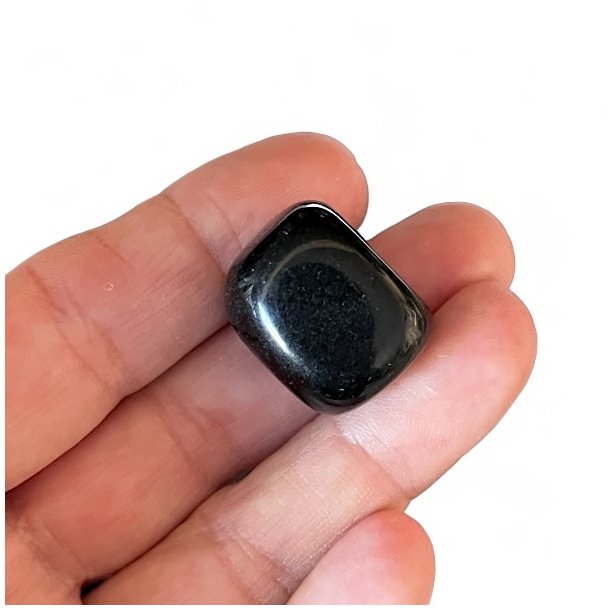 Sort obsidian | Lommesten | M�l 2 - 2,5 cm