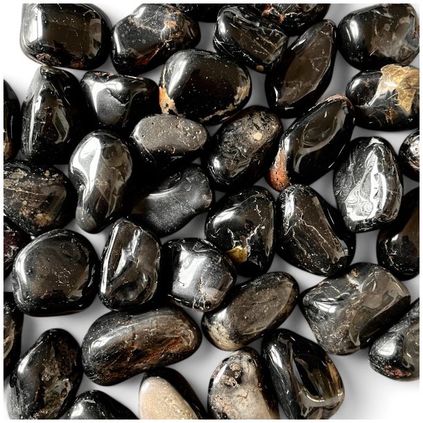 Kraftfuld Sort Onyx Jumbo Sten  3,5-4 cm