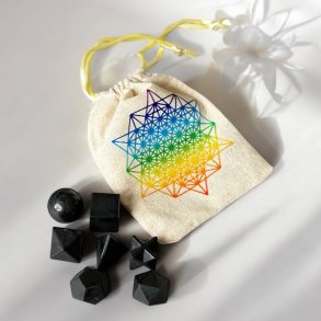 Geometrisk krystal s�t i sort turmalin � 7 Elementer