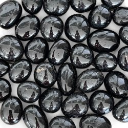 Sort turmalin lommesten poleret, Ml ca. 2,5 - 3 cm