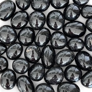 Sort turmalin lommesten poleret, Ml ca. 2,5 - 3 cm