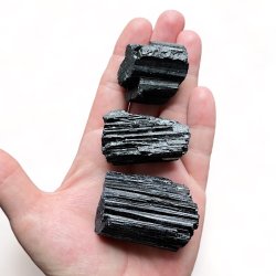 Sort turmalin r stykker, Ml str. Small - Large