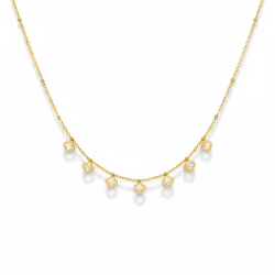 Spirituel forgyldt halskde med firklver  symbol p held og krlighed