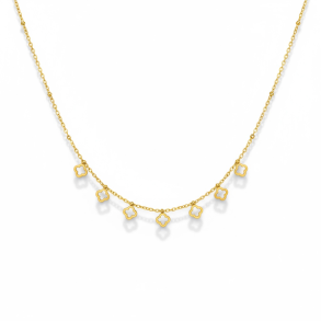 Spirituel forgyldt halskde med firklver  symbol p held og krlighed