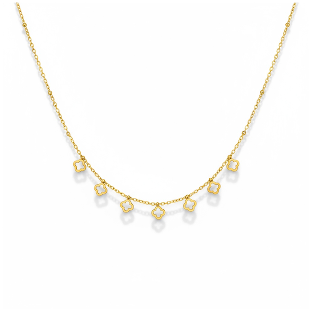 Spirituel forgyldt halskde med firklver  symbol p held og krlighed