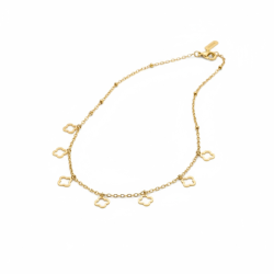 Spirituel forgyldt halsk�de med firkl�ver � symbol p� held og k�rlighed