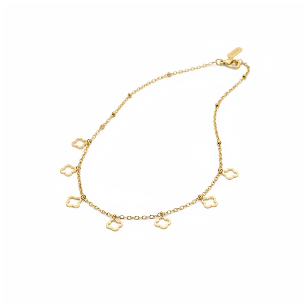 Spirituel forgyldt halskde med firklver  symbol p held og krlighed