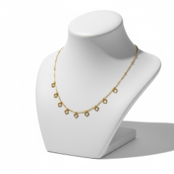 Spirituel forgyldt halskde med firklver  symbol p held og krlighed