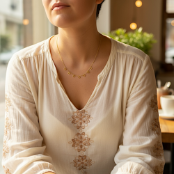 Spirituel forgyldt halskde med firklver  symbol p held og krlighed