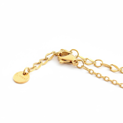 Fluorit halskde med sol vedhng  Forgyldt stl 43 cm  Spirituel og energifyldt smykke