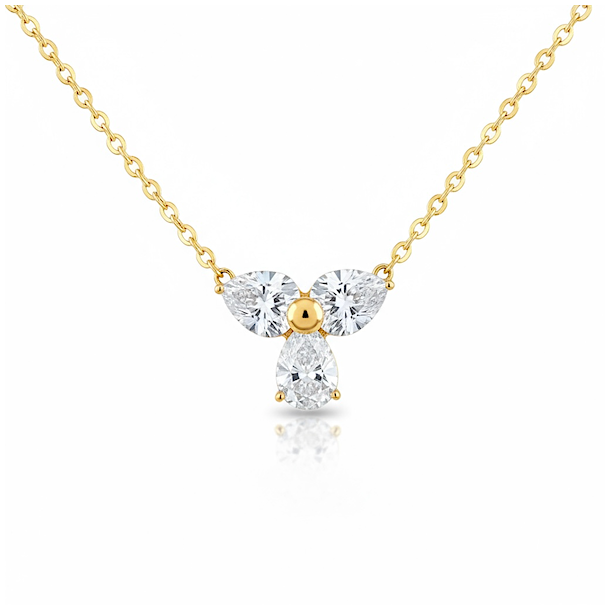 Spirituel halskde med englevedhng og rhinsten  Forgyldt stl 43 cm