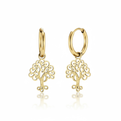 Spirituelle creoler i forgyldt st�l med Tree of Life � styrke, balance og energi