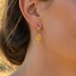 Spirituelle creoler i forgyldt stl med Tree of Life  styrke, balance og energi