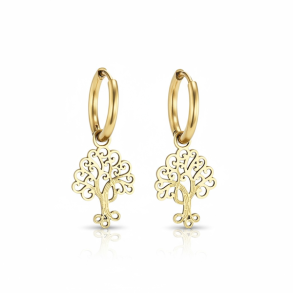 Spirituelle creoler i forgyldt st�l med Tree of Life � styrke, balance og energi