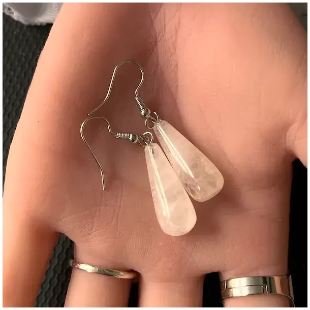 Drbeformede Bjergkrystal reringe 4 cm totallngde