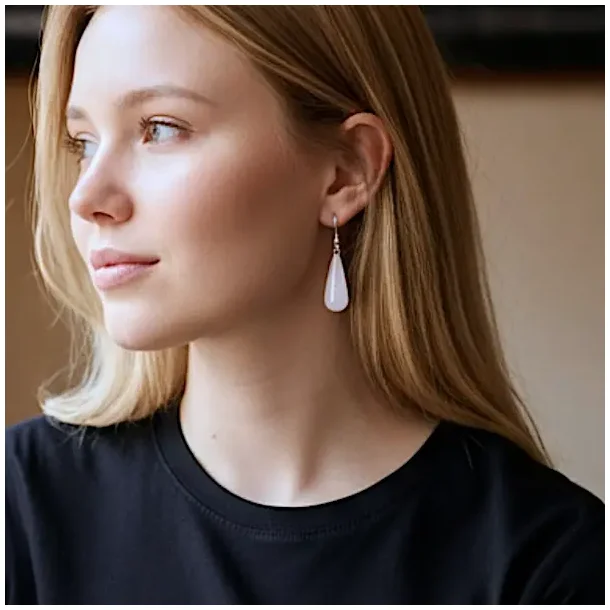 Drbeformede Bjergkrystal reringe 4 cm totallngde