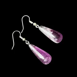 Dr�beformede Ametyst �reringe 4 cm totall�ngde