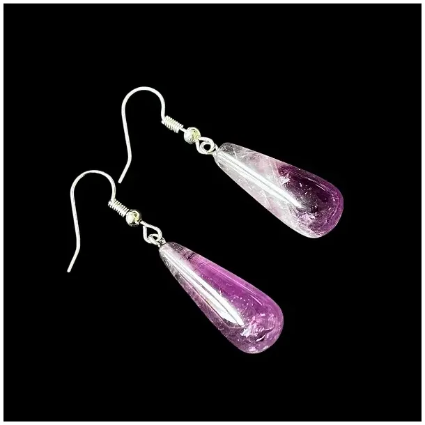 Dr�beformede Ametyst �reringe 4 cm totall�ngde