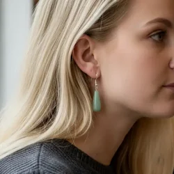 Drbeformede Grn aventurin reringe 4 cm totallngde