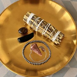 Kosmisk Beskyttelseskit med Tektit, Rgkvarts, Terahertz og Pendul