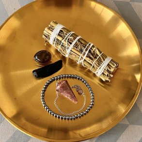 Kosmisk Beskyttelseskit med Tektit, Rgkvarts, Terahertz og Pendul