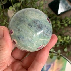 Kugle i fuschit med rubin UNIKA | Ml 6 cm