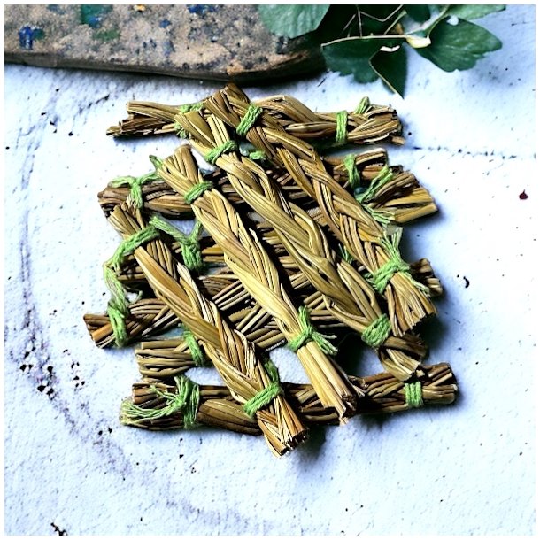 Sweetgrass bundt 10,5 cm  til renselse, ceremonier og spirituel harmoni 