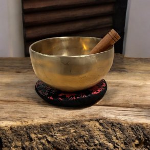 Hndlavet Tibetansk Klangskls St  Unik Klang, Design og Harmoni, 13 x 7 cm 