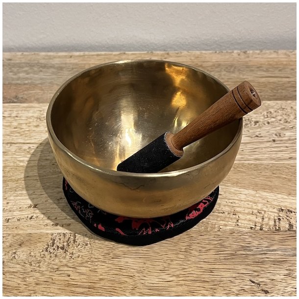 Hndlavet Tibetansk Klangskls St  Unik Klang, Design og Harmoni, 13 x 7 cm 