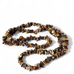 Elegant halskde med Tigerje  76 cm i lngde