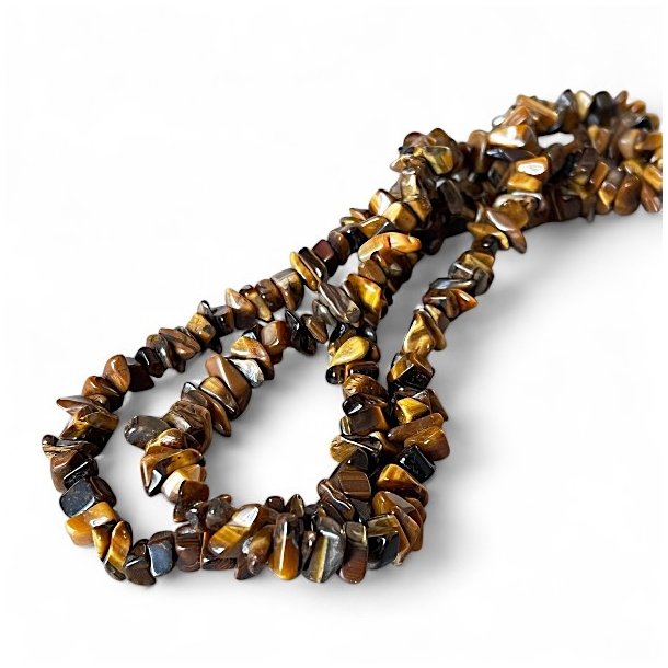 Elegant halskde med Tigerje  76 cm i lngde