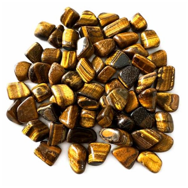 Tiger�je lommesten i �gte poleret tiger�je 2,5&ndash;3 cm
