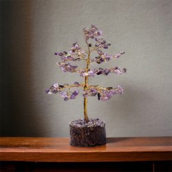 Krystaltr | Ametyst p base af neemtr | Ml ca. 18 - 19 cm udslet