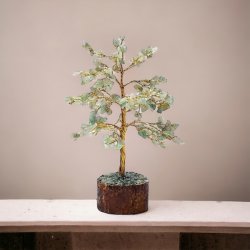 Krystaltr | Grn aventurin p base af neemtr | Ml udslet ca. 18 - 19 cm