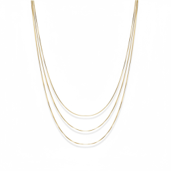 Tredobbelt forgyldt halsk�de i rustfri st�l � vandt�t og nikkelfri