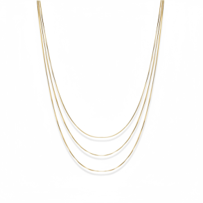 Tredobbelt forgyldt halsk�de i rustfri st�l � vandt�t og nikkelfri