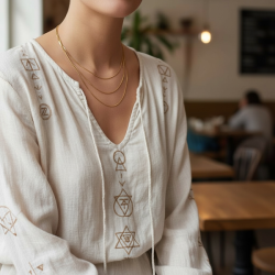 Tredobbelt forgyldt halsk�de i rustfri st�l � vandt�t og nikkelfri