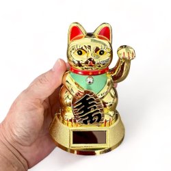 Guldfarvet Lucky Cat Maneki Neko  for held, velstand og positiv energi.