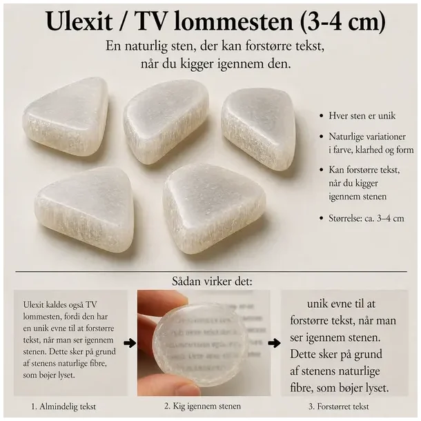 Ulexit TV-sten 3-4 cm � optisk effekt sten