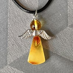 H�ndlavet One of a Kind Engelvedh�ng i �gte Baltisk Rav - 2