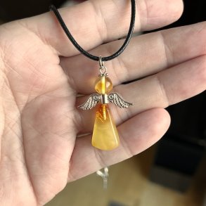 H�ndlavet One of a Kind Engelvedh�ng i �gte Baltisk Rav - 2