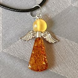 H�ndlavet One of a Kind Engelvedh�ng i �gte Baltisk Rav - 3