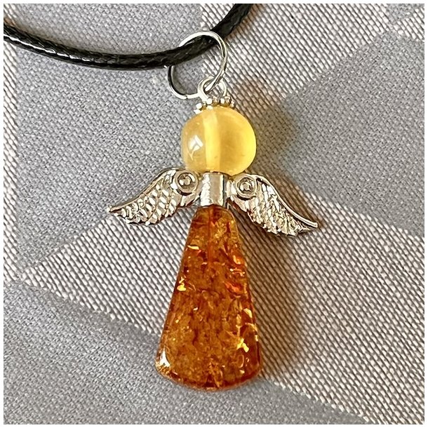 H�ndlavet One of a Kind Engelvedh�ng i �gte Baltisk Rav - 3