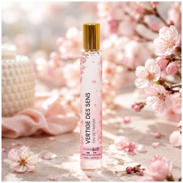 Vertige des Sens Eau de Parfum 30 ml med romantisk botanisk baggrund og lyser�de blomster &ndash; feminin fransk parfume med kirseb�rblomst og musk.