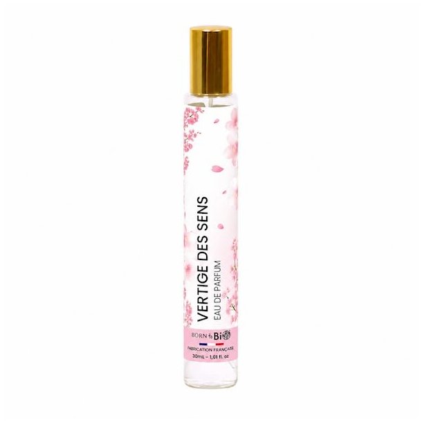 Vertige des Sens Eau de Parfum 30 ml p� hvid baggrund &ndash; elegant fransk blomsterparfume med kirseb�rblomst, gr�n te og bl�d musk.
